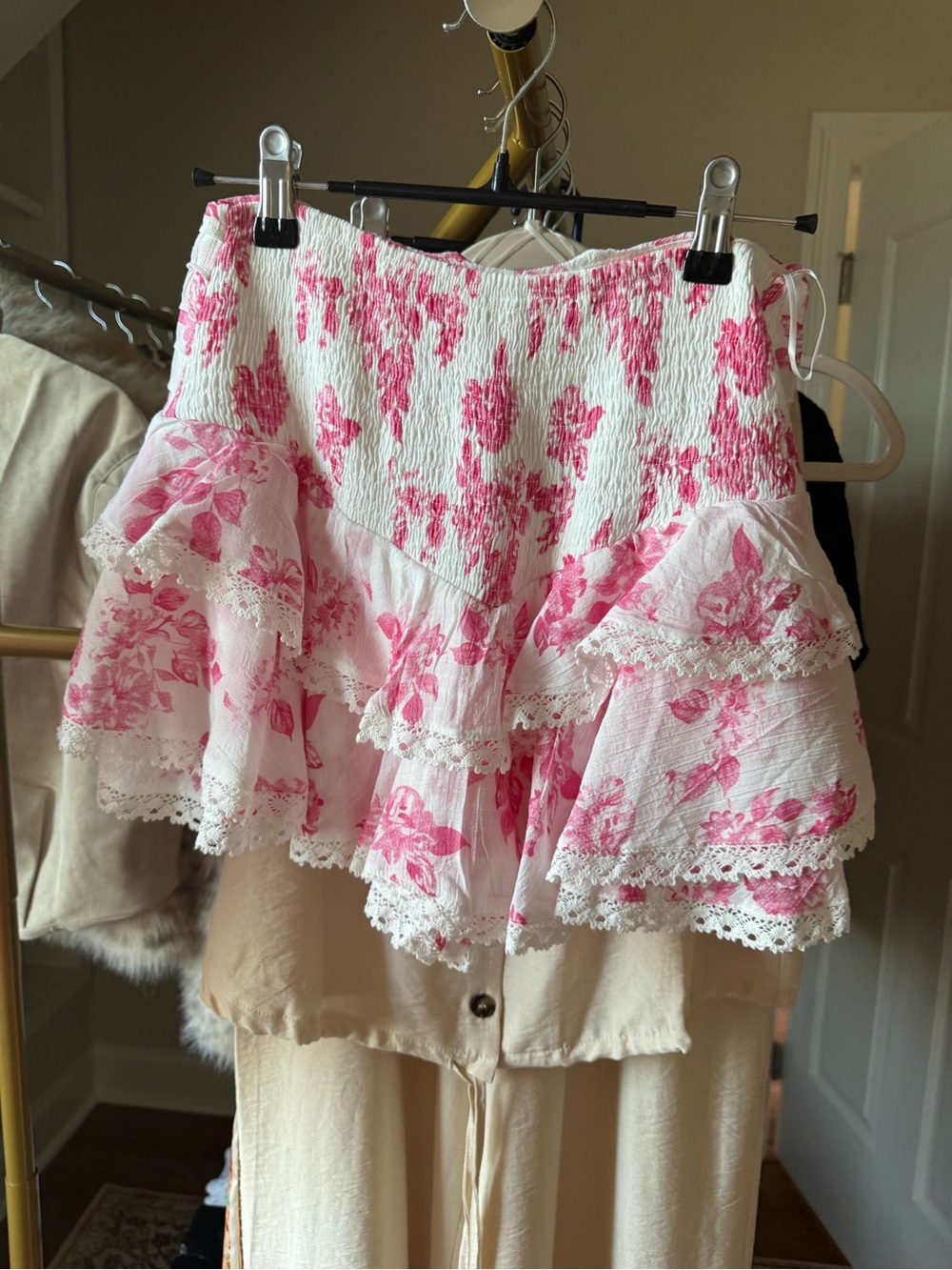 Pink Floral Ruffle Tank & Skort Set - Picture 3 of 3
